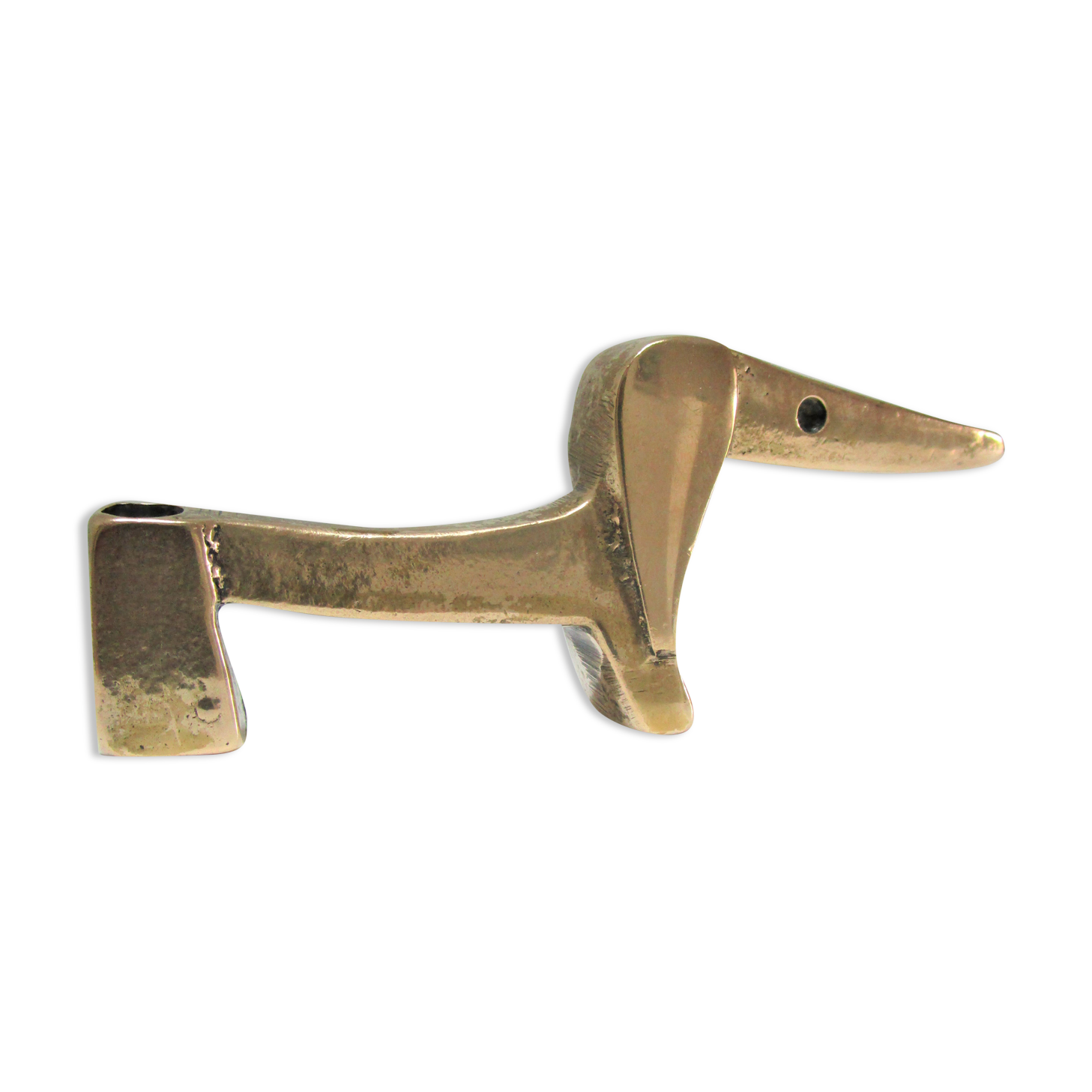 Dachshund bronze pen holder zoomorph design 60s
