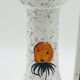 Vintage Italian vase in the shape of a carafe with floral decoration from the 1970s.