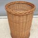 Vintage cylindrical rattan basket