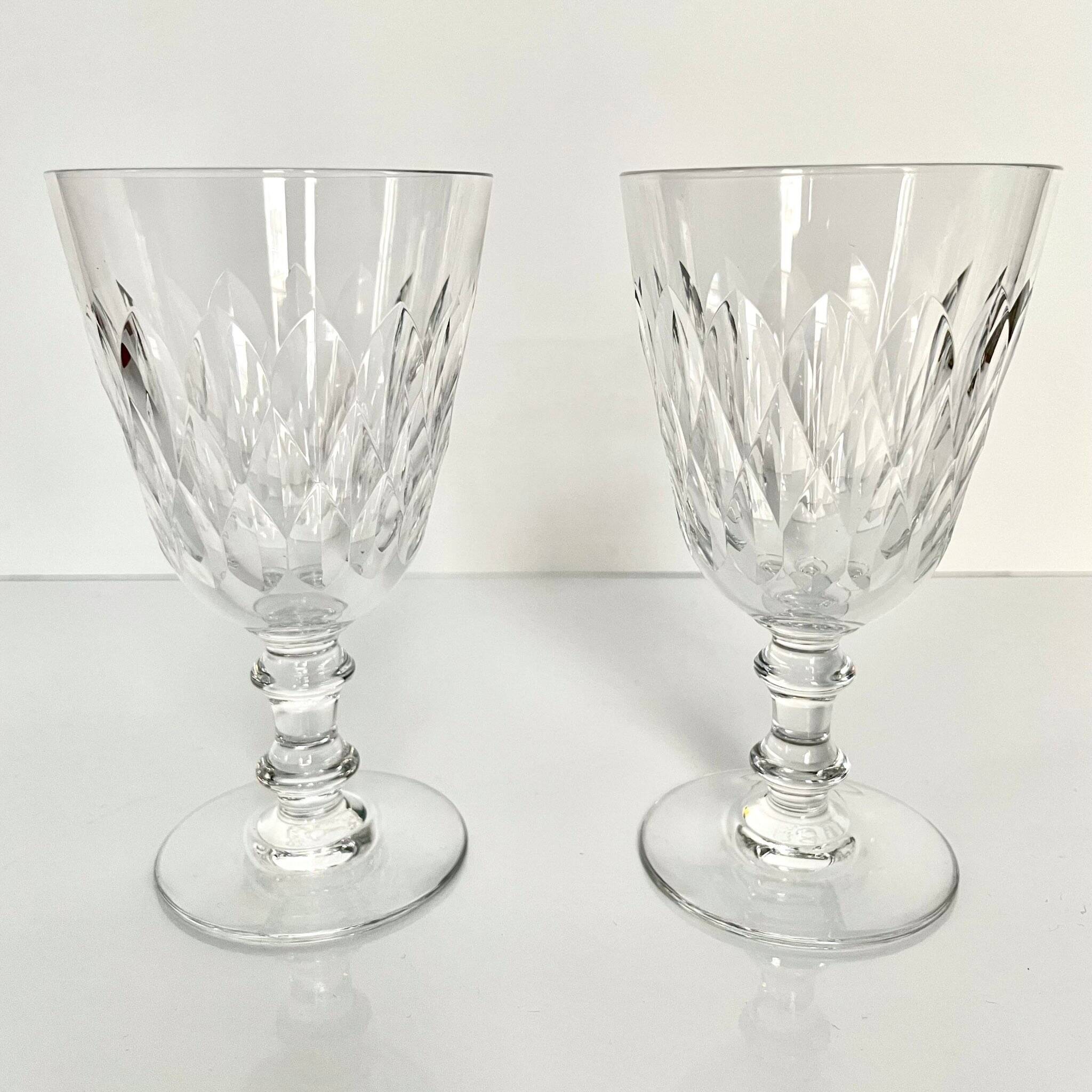 2 Baccarat crystal "Armagnac" model wine glasses