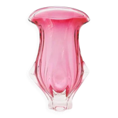 Vase moderne du milieu du siècle, en verre, conçu par J. Hospodka, Tchécoslovaquie, années 1960.