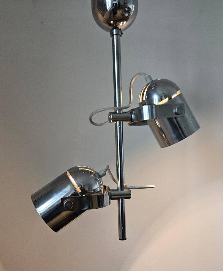 Rare Chrome Ceiling Lamp from the Mid-Century, Lidokov, 1970s
