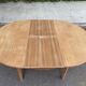 Scandinavian round extendable dining table renovated light oak 172cm