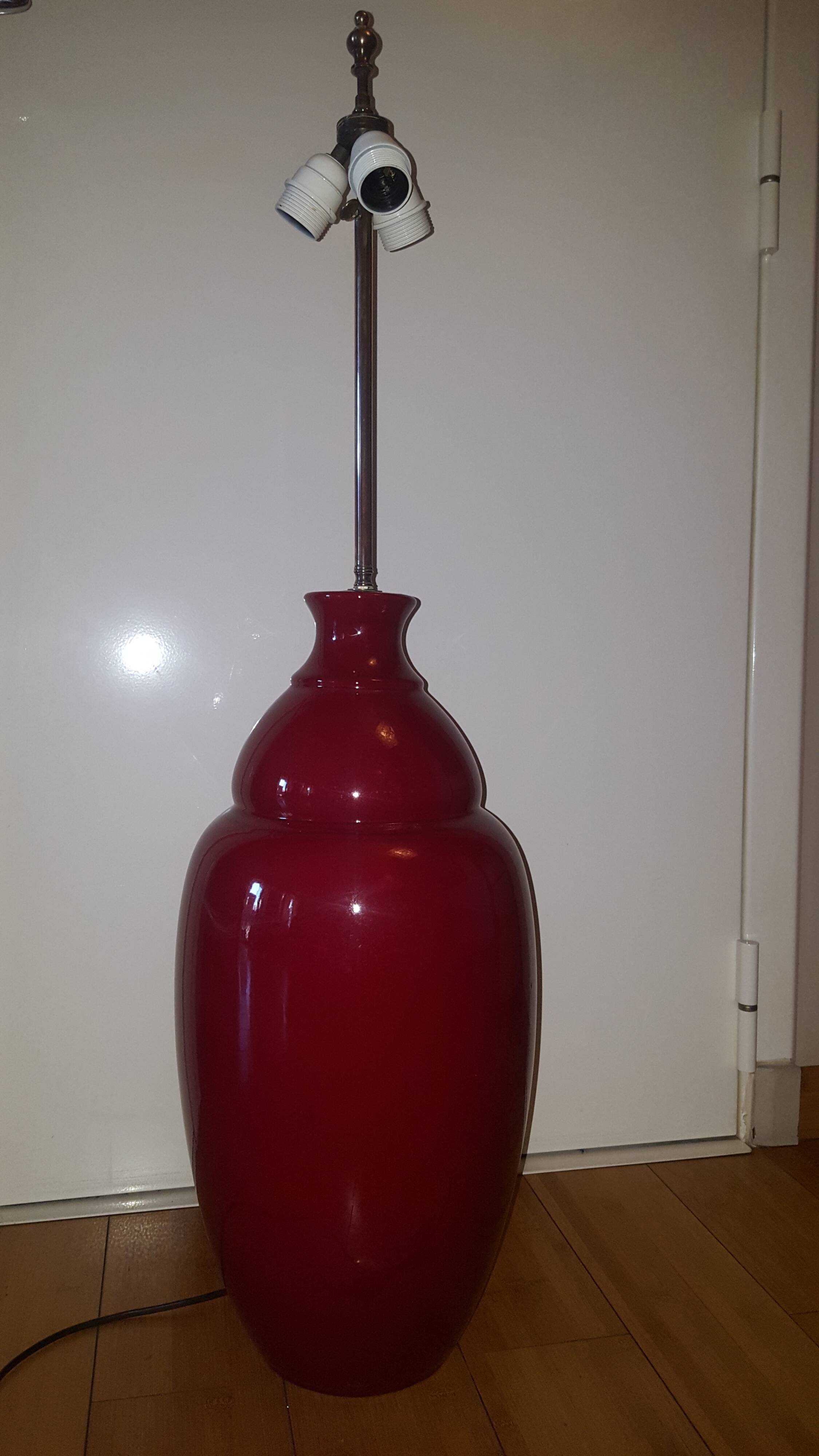 Lampadaire en céramique avec abat jour , Jacques Molin