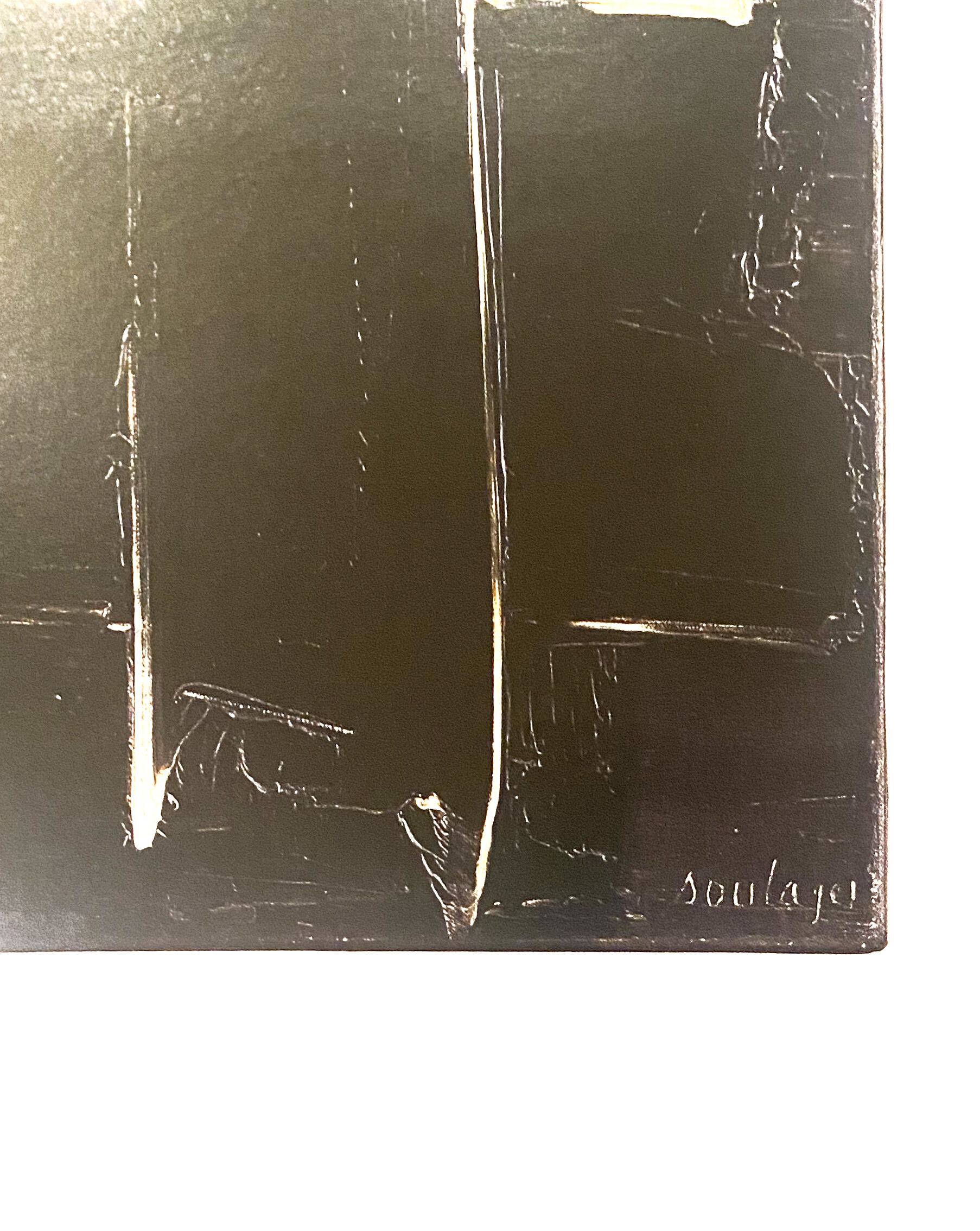 Pierre Soulages, offset printing after an oil on canvas, musée soulages, rodez