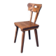 French Folk Art Rustic Dining Chair Set in Oak, 1940s, Set of 6