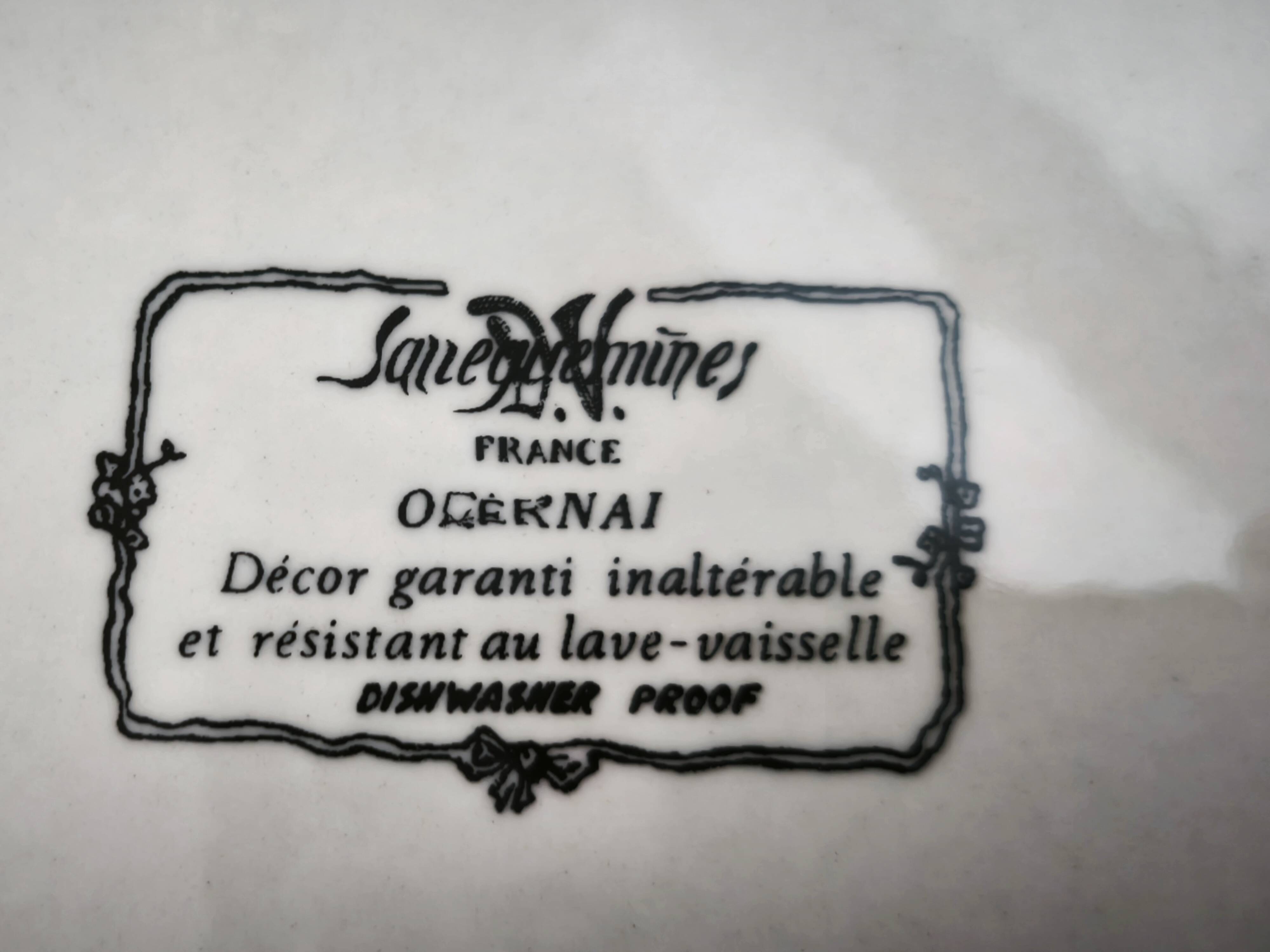 Set of 6 flat plates Sarreguemines model Obernai