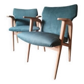 Scandinavian armchairs by Roger Landault in green.
