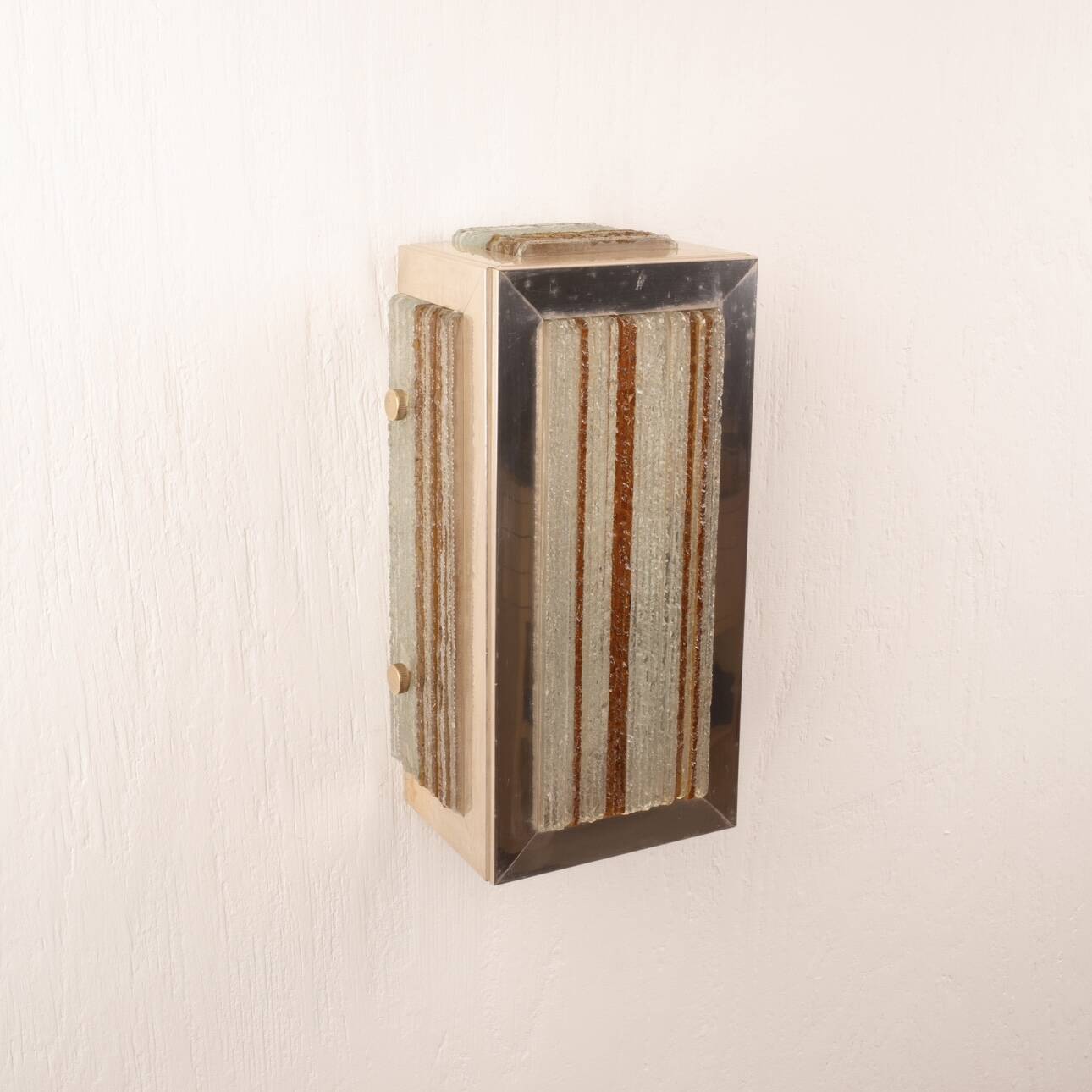 Applique in vetro e alluminio di Albano Poli per Poliarte - Cromo Version