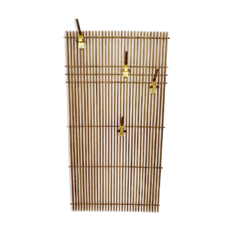 Mid century slatted wooden coat rack