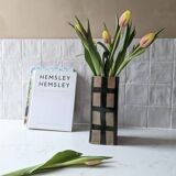 Check, Stripe & Gingham Large Square Vases - Green