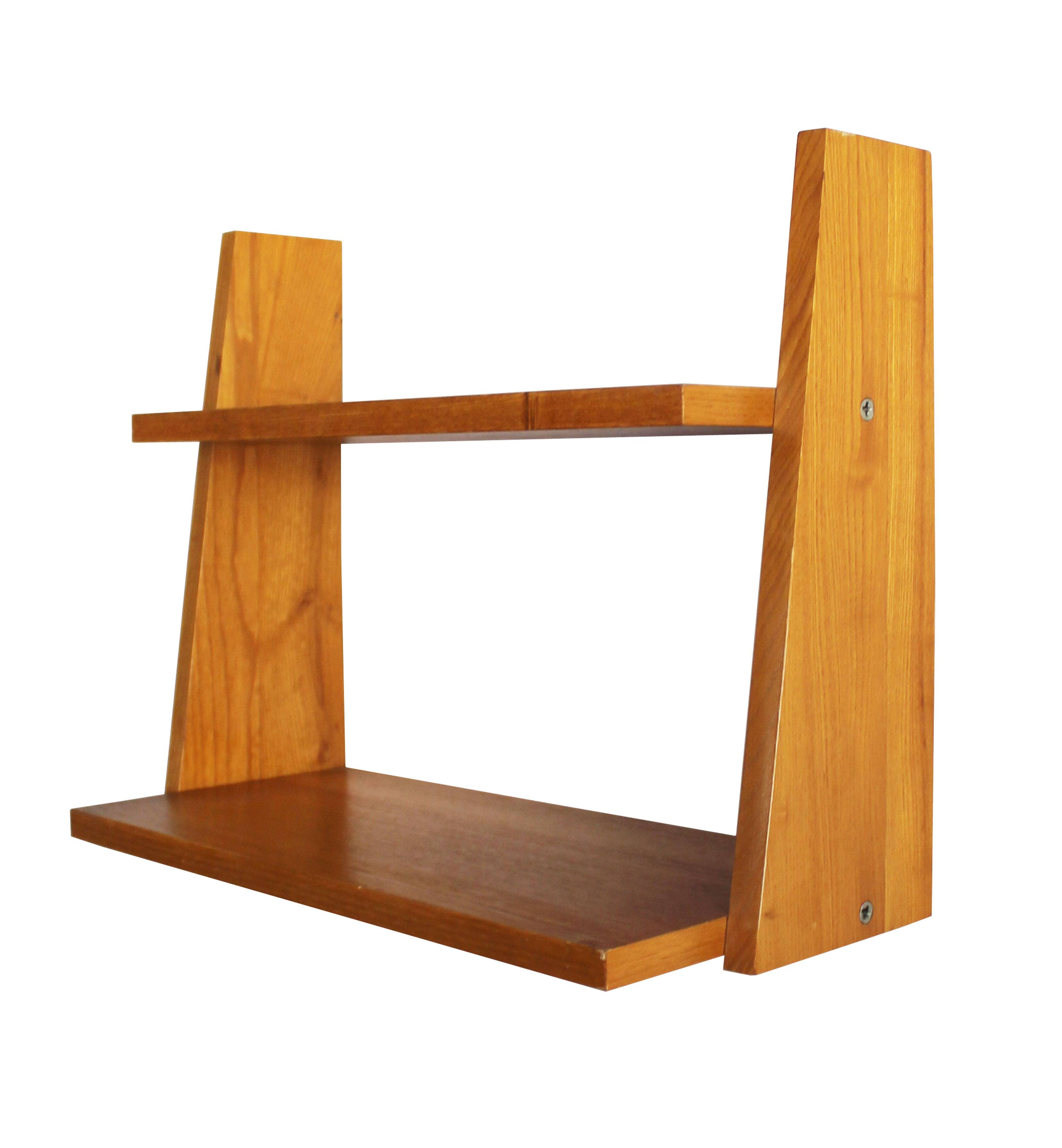 Vintage Wall Shelf in Beech, Czechoslovakia, 1960s