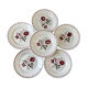 Set of 6 flat flower plates Badonviller 30s