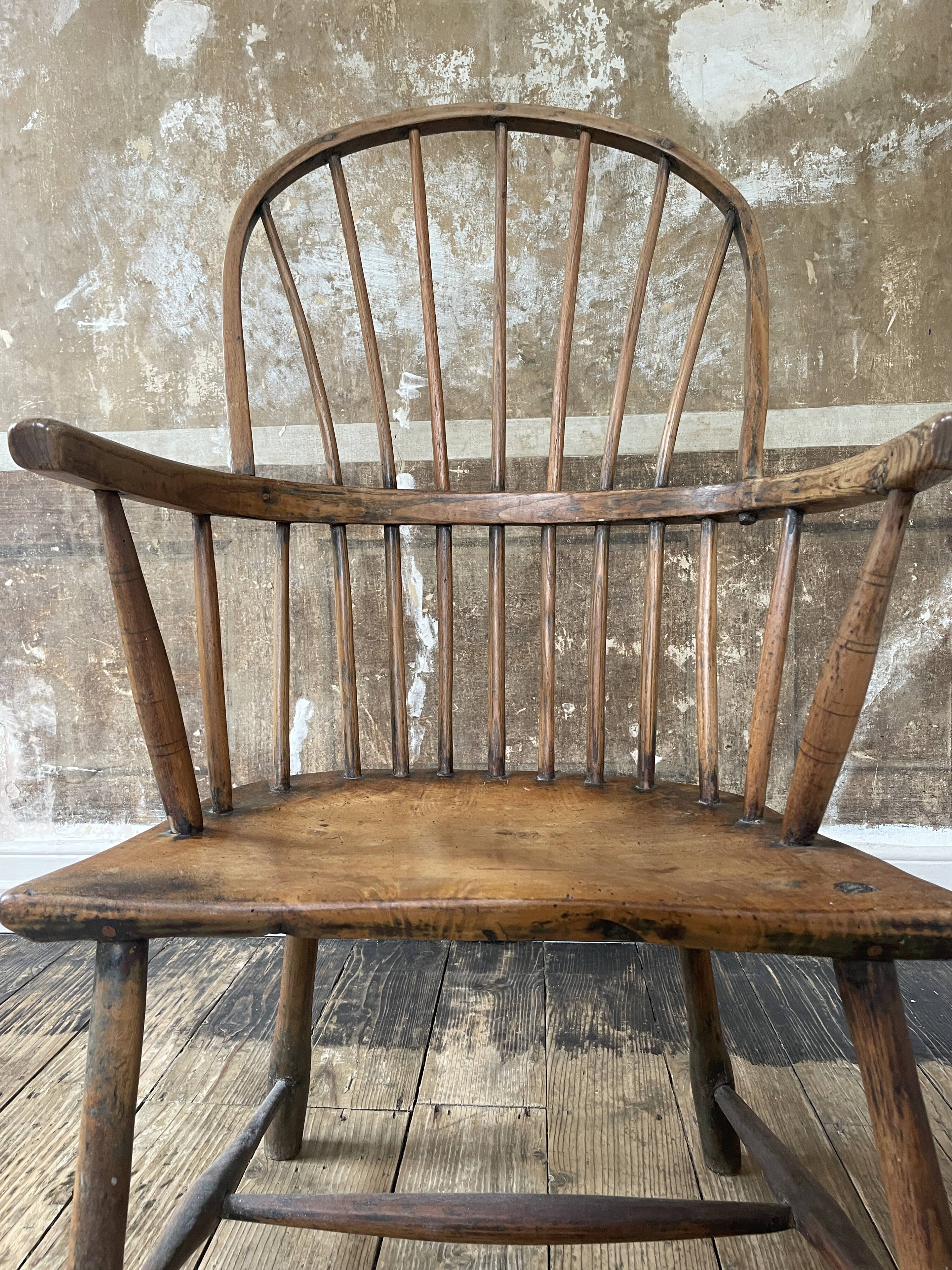 18th / Early 19th Century English Vernacular Windsor Armchair | Primitive E