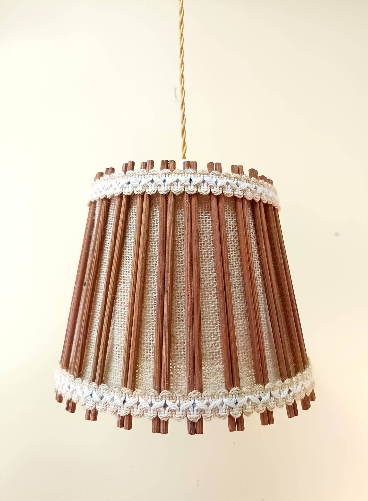 Scandinavian rattan and jute fabric suspension 1970