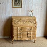Antique oak secretary – light polished wood – Louis XV style