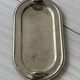 Vintage stainless steel dish with goose head handles serving tray