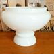 Vintage French White Opaque Round Glass Lantern Replacement Shade 3543