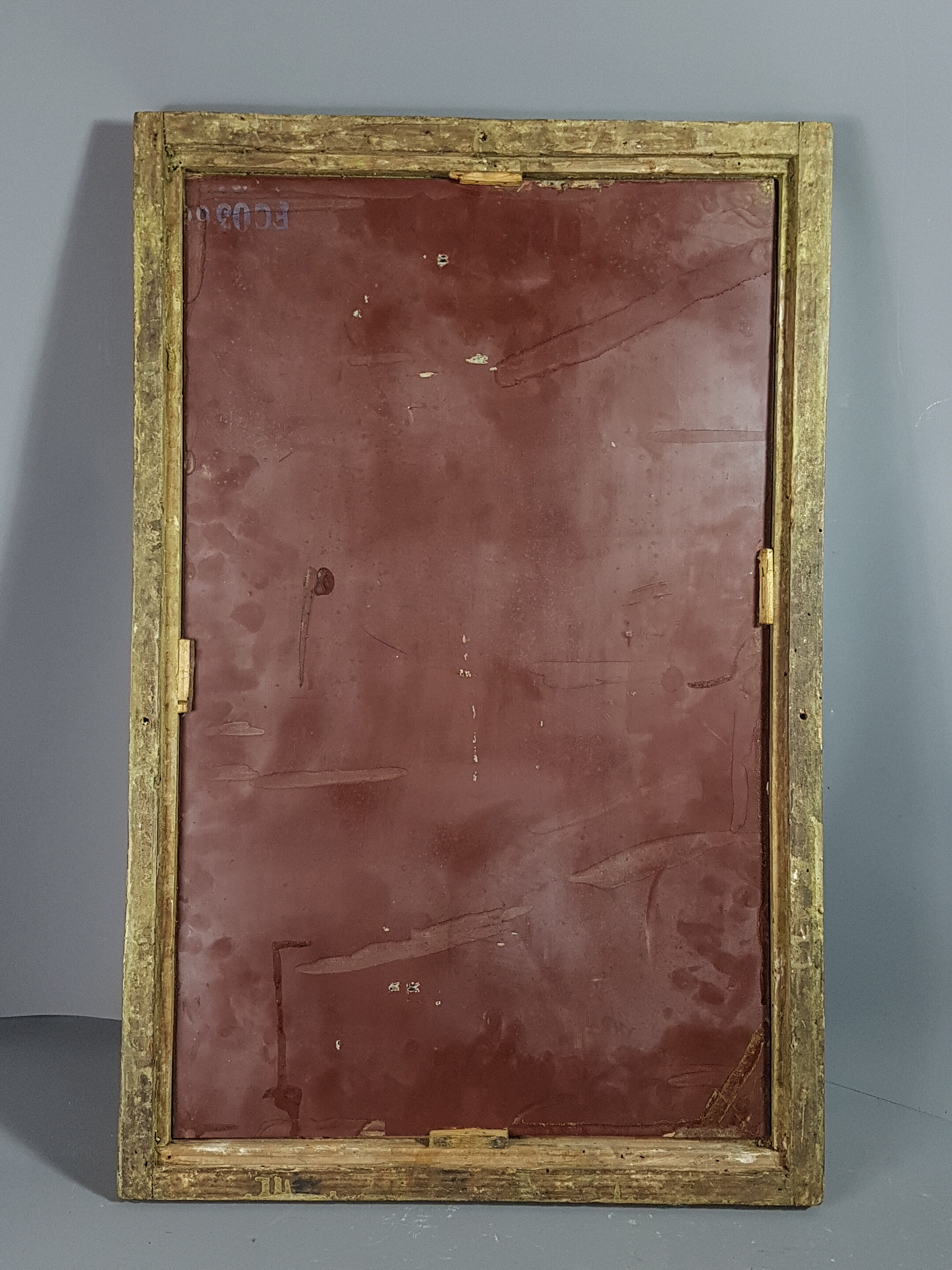 Mirror in Louis XVI-era wood frame - patinated stucco 70x45.5 cm SB