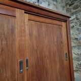 Oak sliding door wardrobe, 1920s