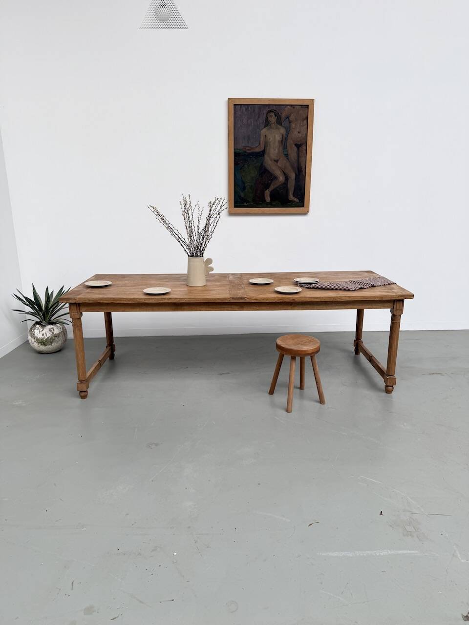 XL beech farmhouse table