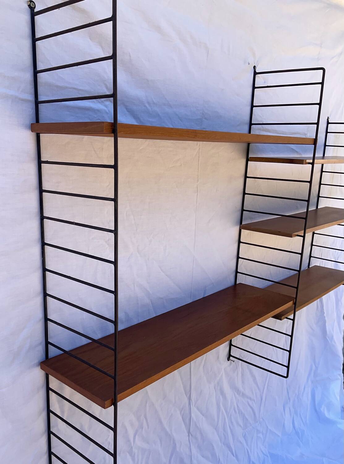 1960s String shelf in teak and metal