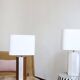 Lampe La Luco finition vernis noyer & or blanc