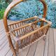 bamboo / rattan magazine rack, vintage, bohemian chic charm