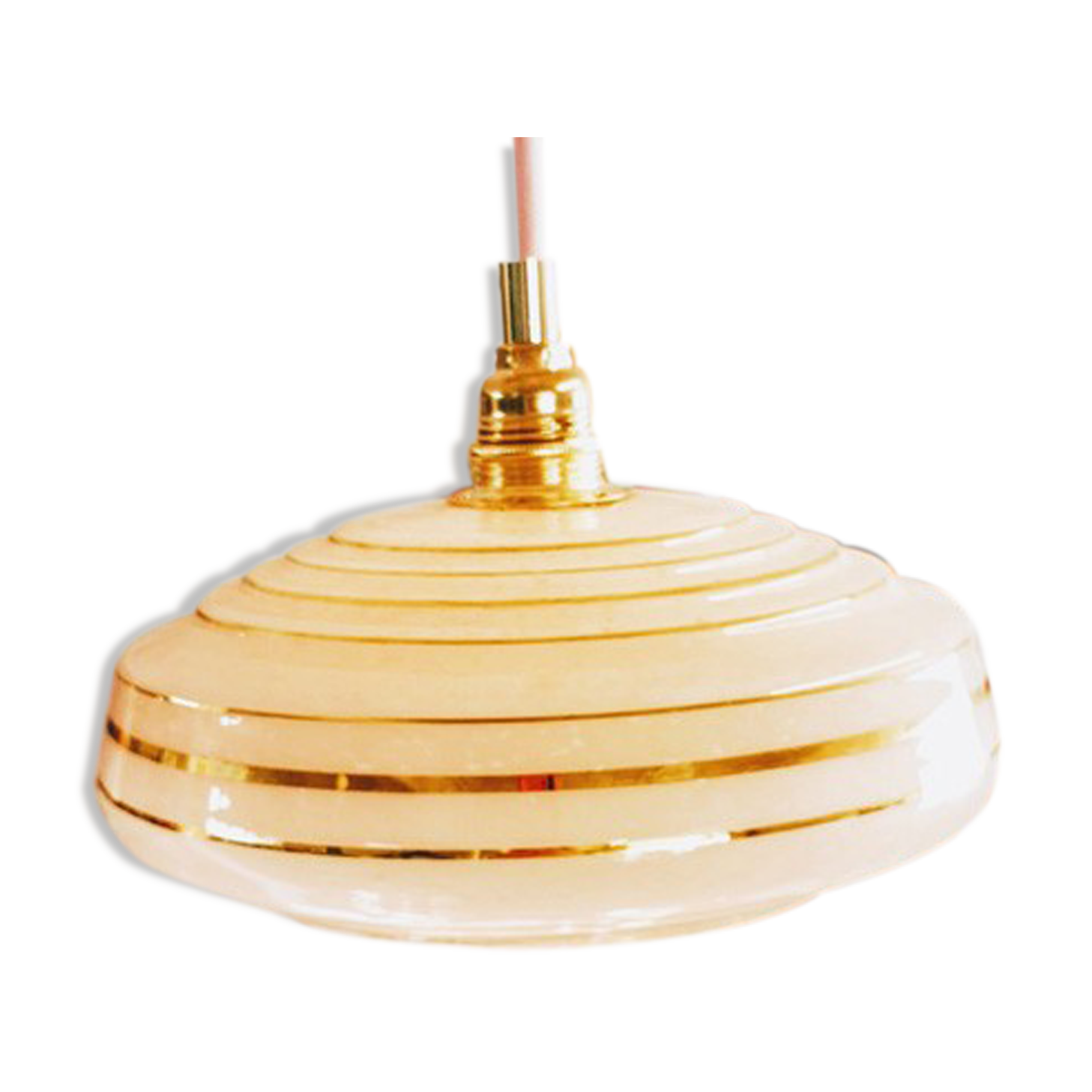 Pink and gold granite glass hanging