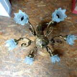 Six-light tulip chandelier