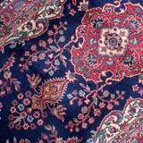 Tapis Kerman Antique – Laine Bleue Vive & Rouge – 117 x 218 cm