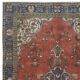 Vintage Handmade Turkish Wool Area Rug with Medallion Design