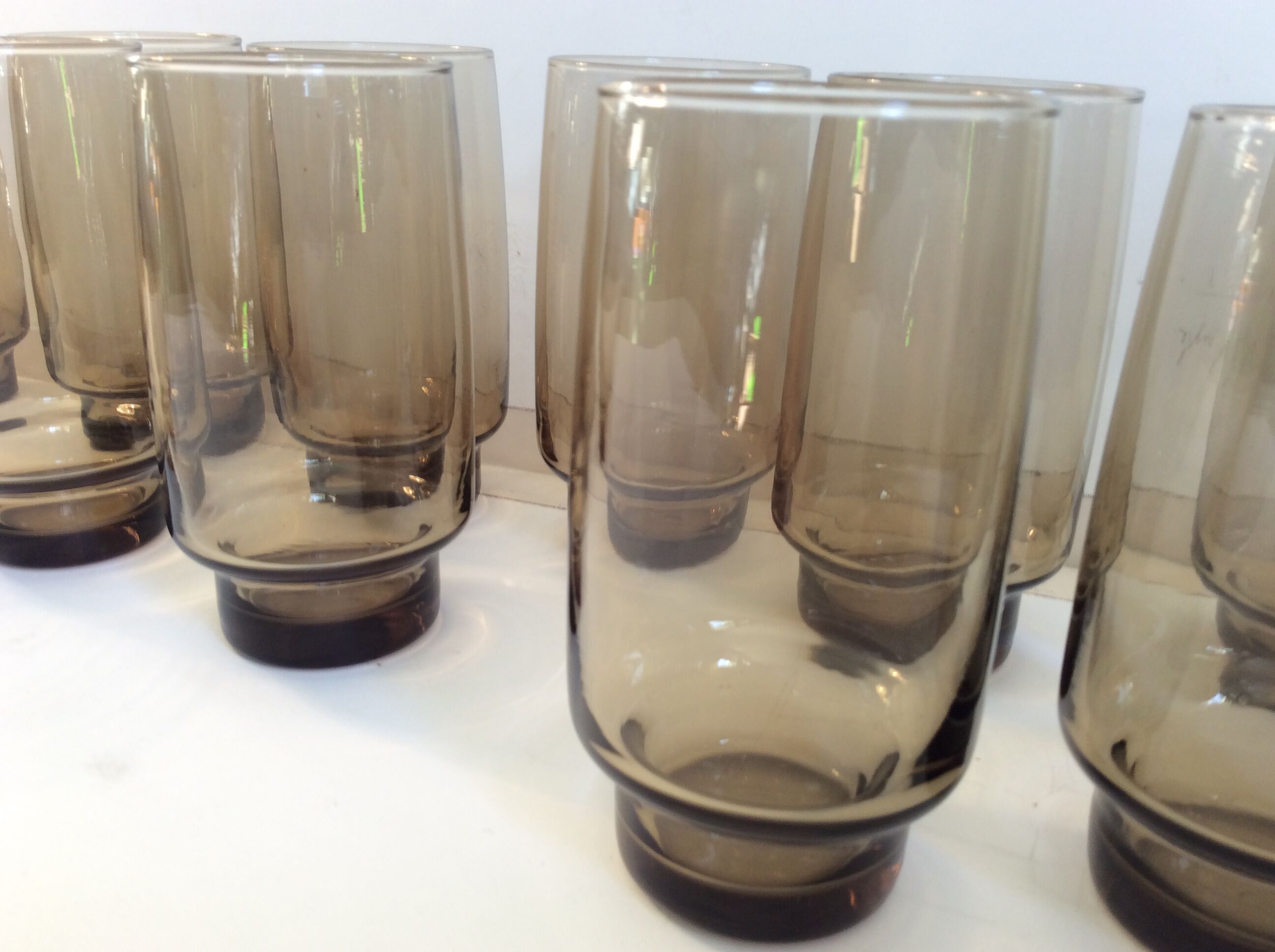 11 vintage smoked glasses