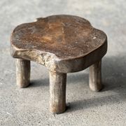Mini low stool in upcycled old Asian teak H15 D24