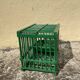 Old bird cage in green wood vintage decoration