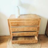 Commode vintage chêne et pieds compas