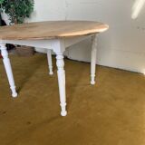 Round raw wood table