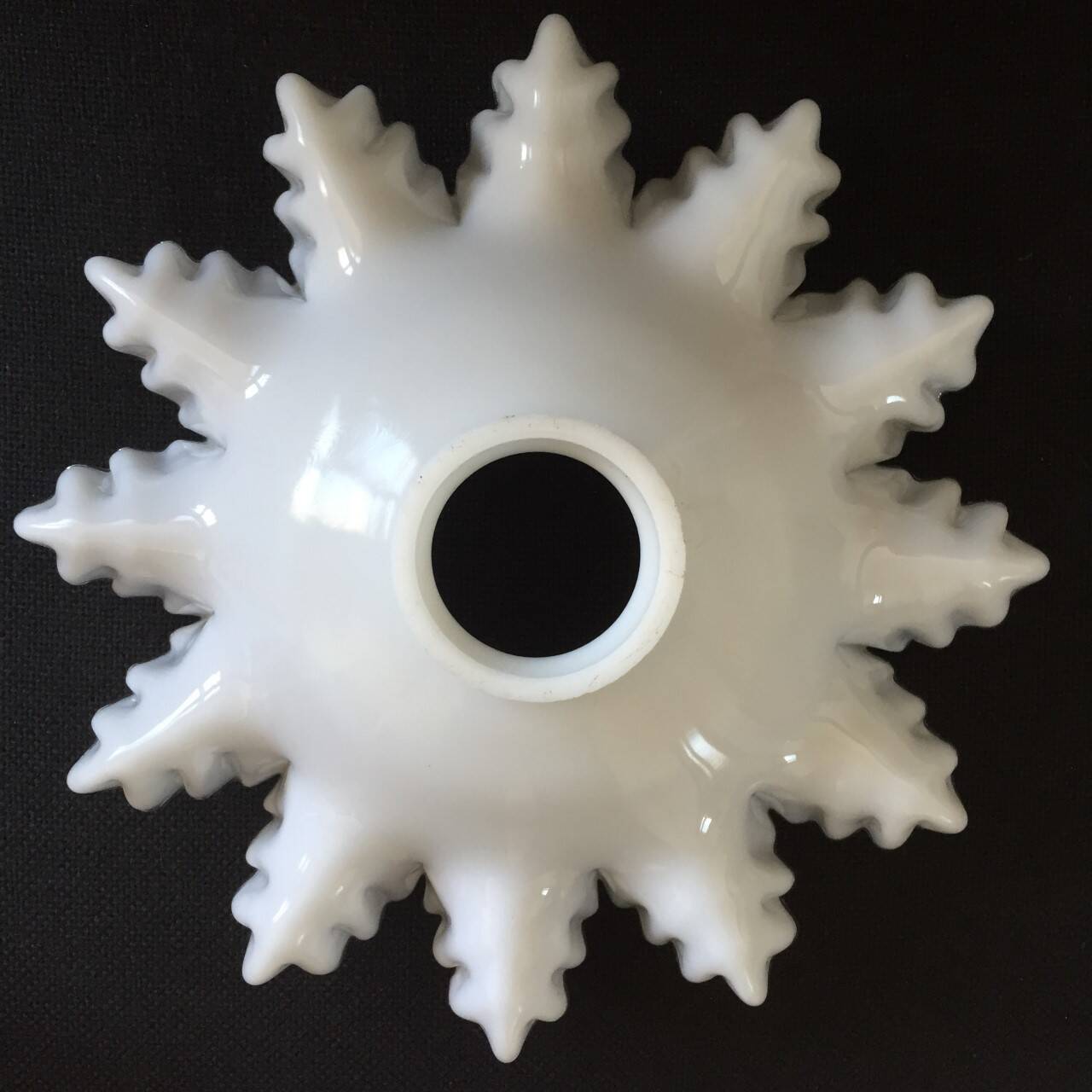 Old vintage white opaque glass ceiling light