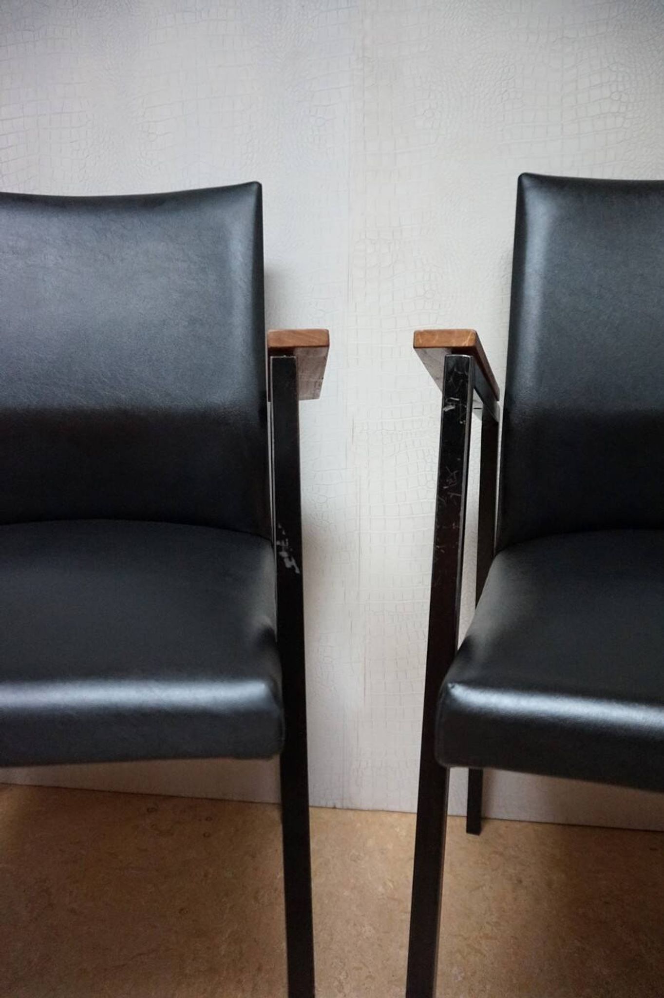 Fauteuils/chaises de conférence au design minimaliste industriel néerlandais du milieu du siècle