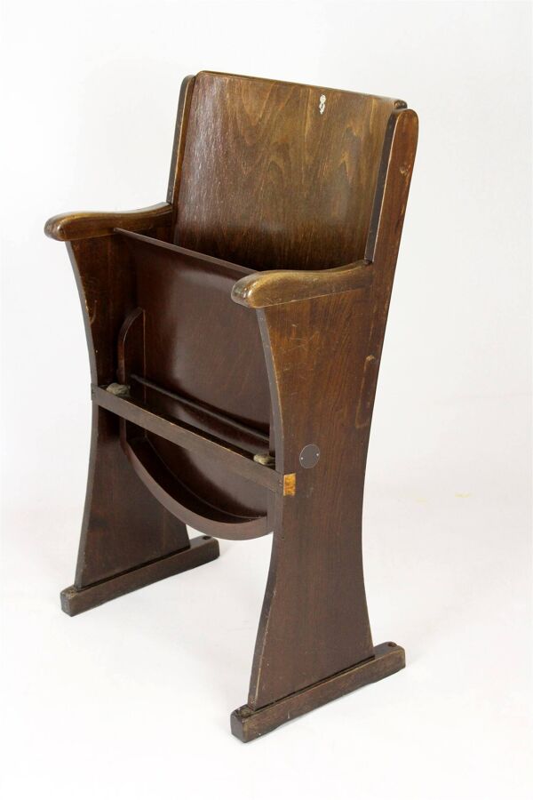 Chaise de cinéma, théâtre TON (Thonet) en bois, années 1940