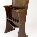 Vintage Cinema Chair TON (Thonet), 1940s Czech, Wooden Theatre Seat