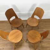 Set of 4 chairs Baumann Mondor 60s bistro