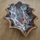Catchall, small dish in Vallauris ceramic in the shape of a leaf.
