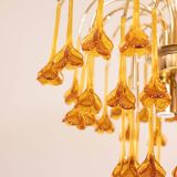 Lustre à fleurs en verre de Murano orange de Marilyn Monroe, années 1970