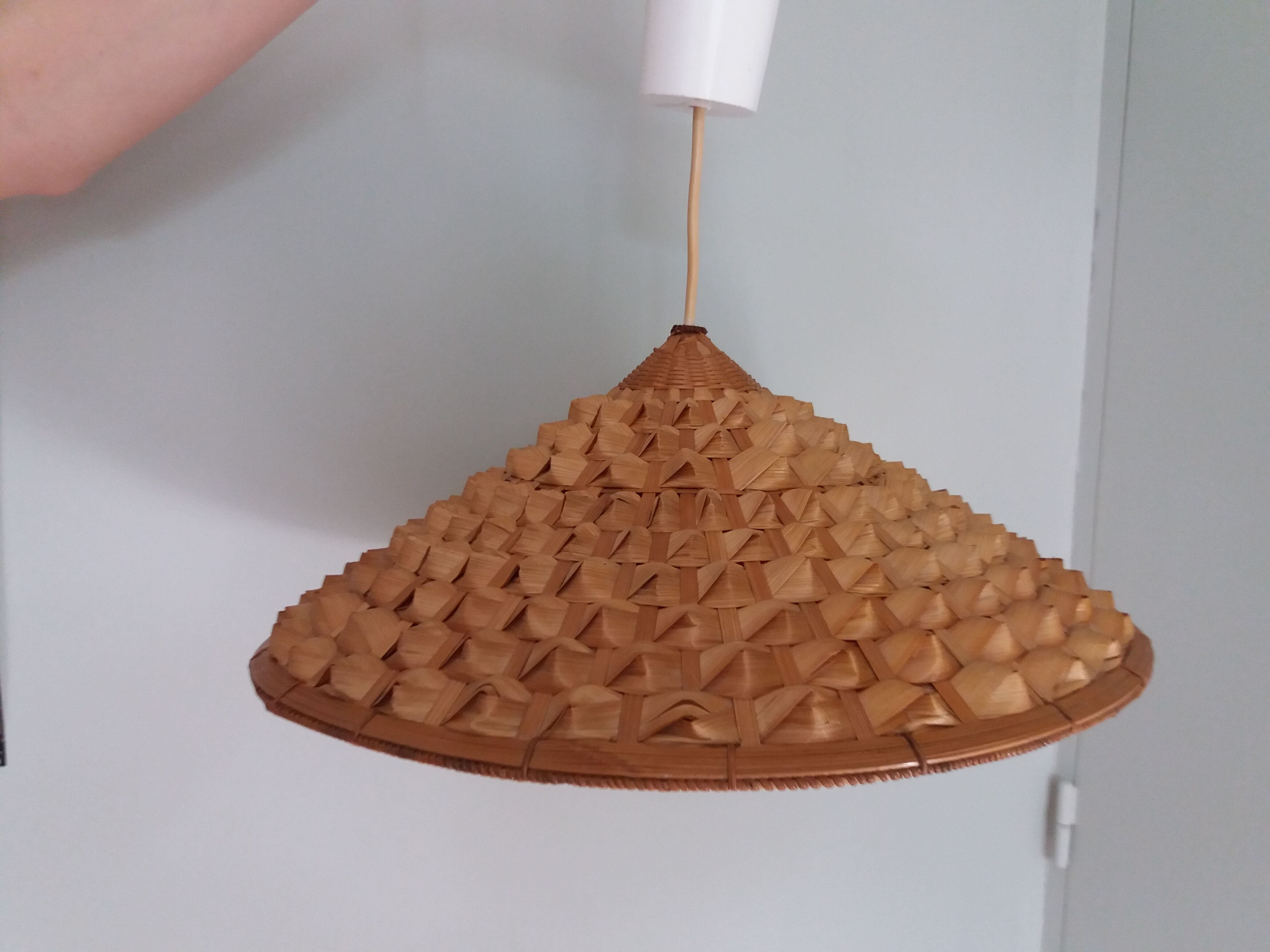 Conical shaped rattan suspension