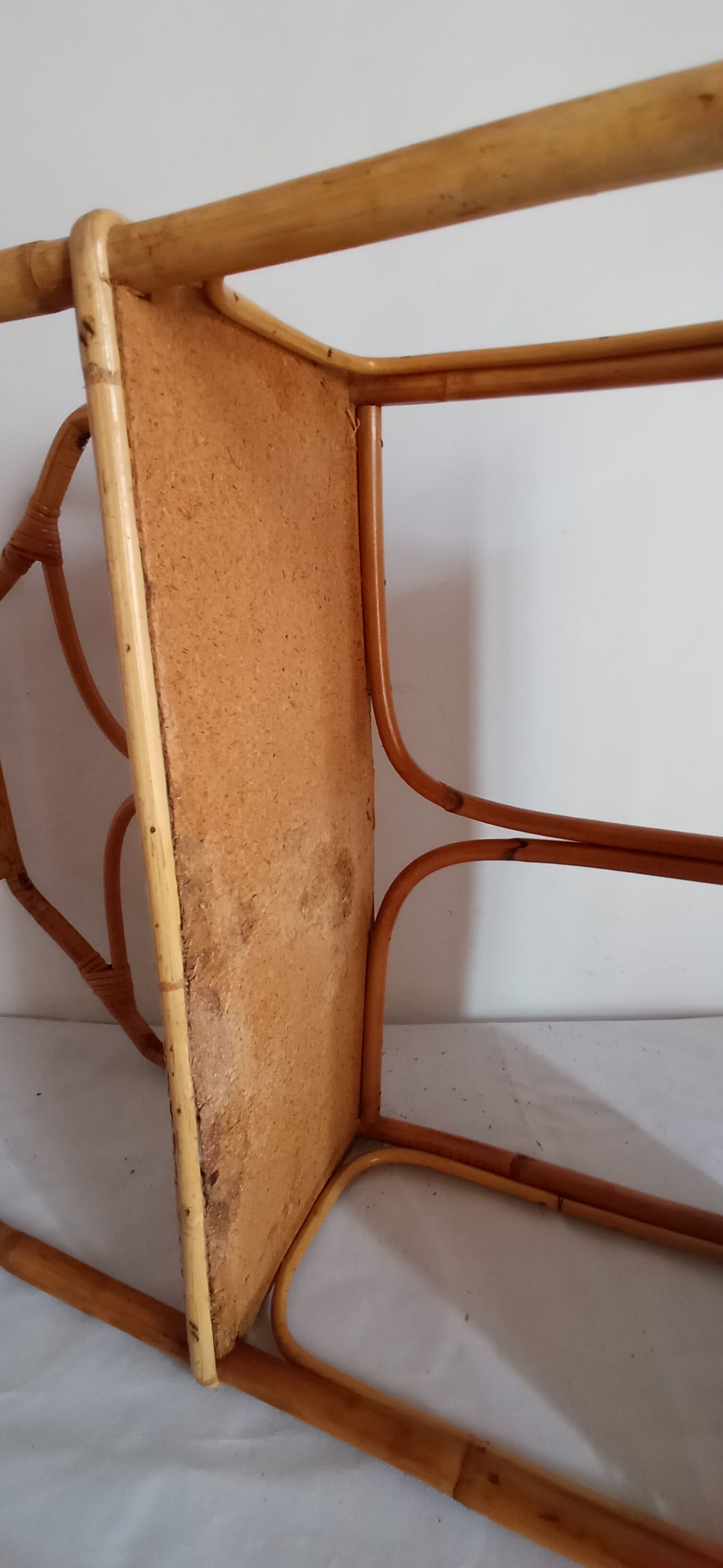 Rattan and bamboo shelf