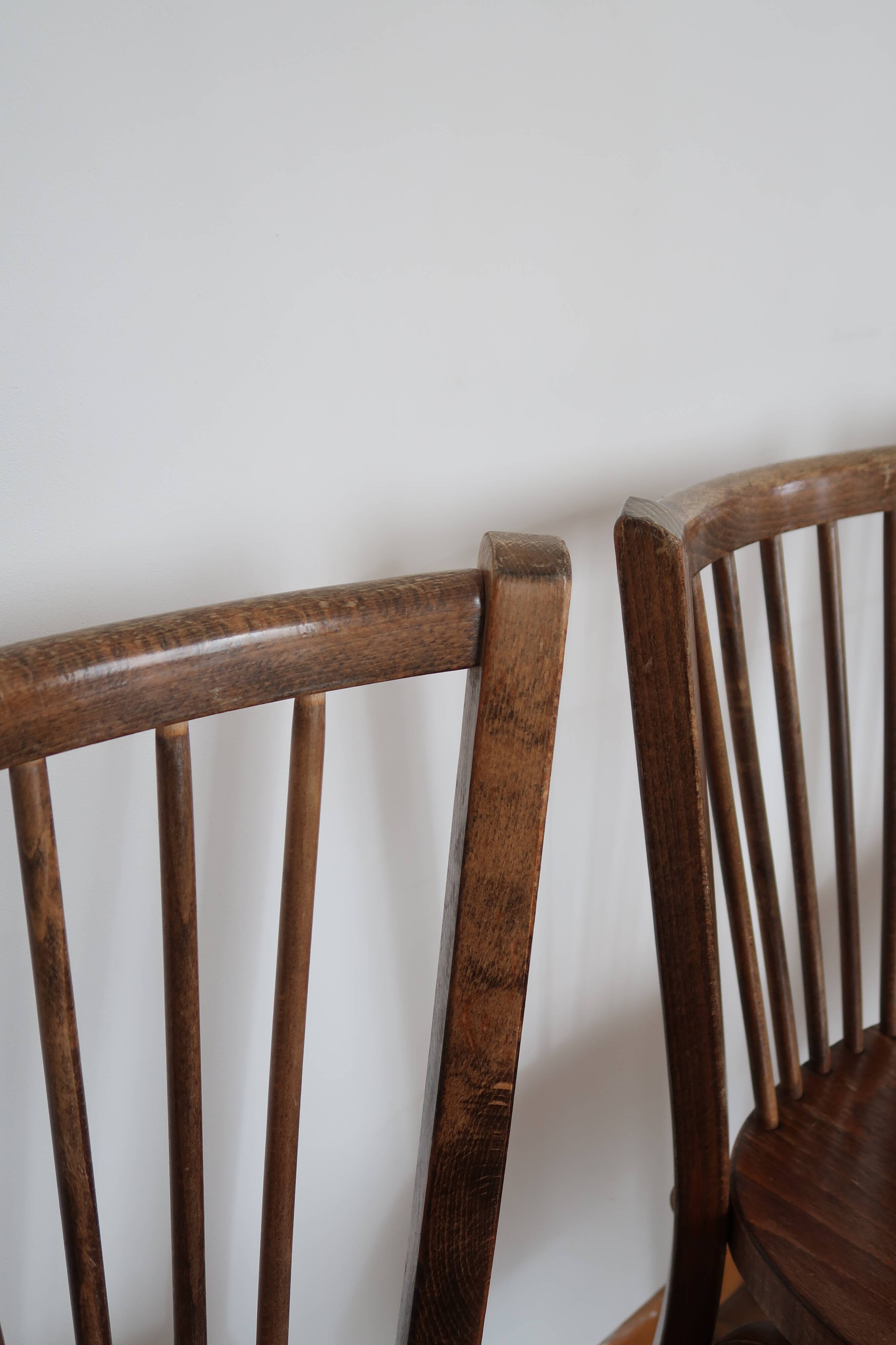 Lot de 5 chaises bistrot baumann vintage