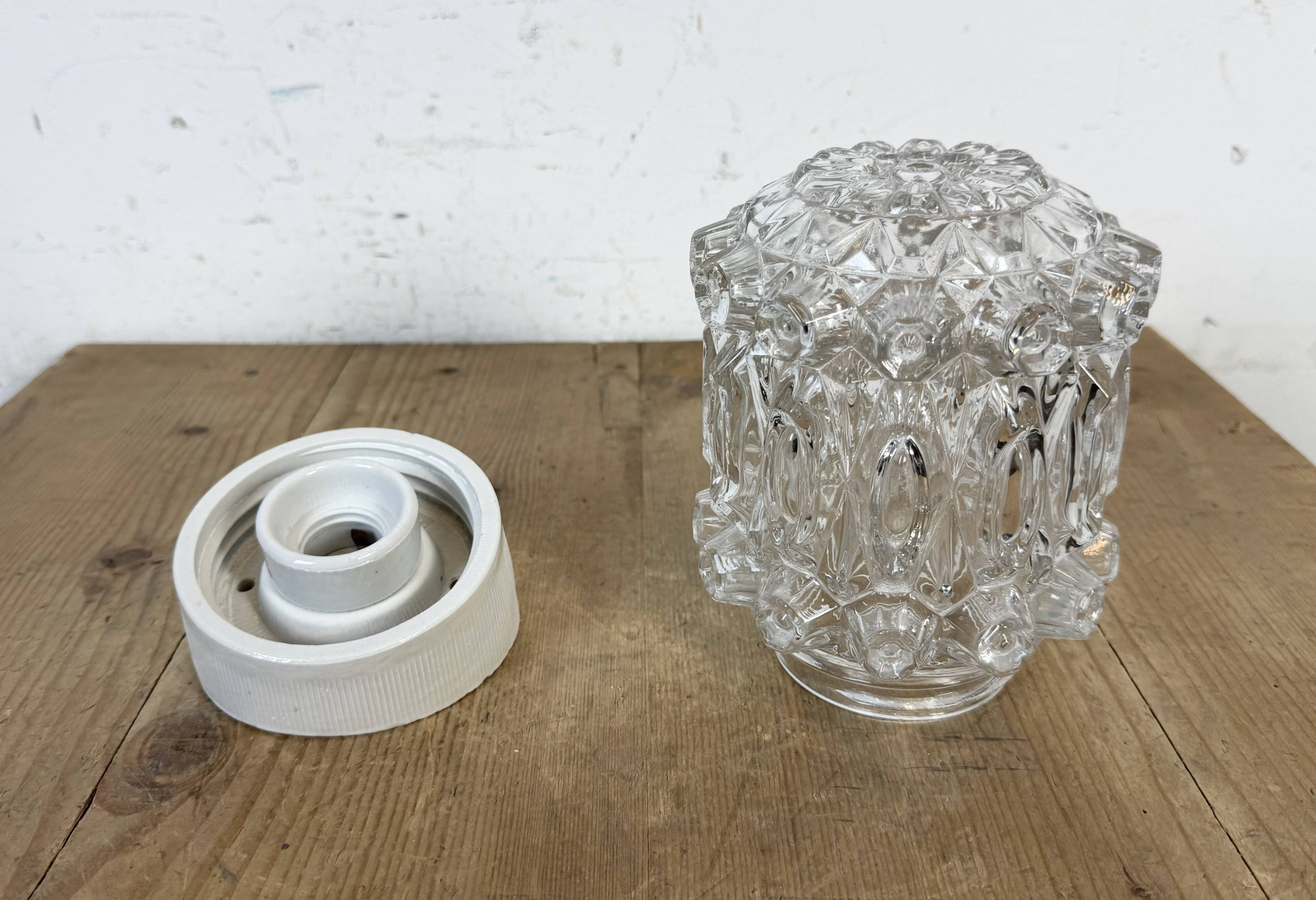 Vintage White Porcelain Wall Light, 1970s