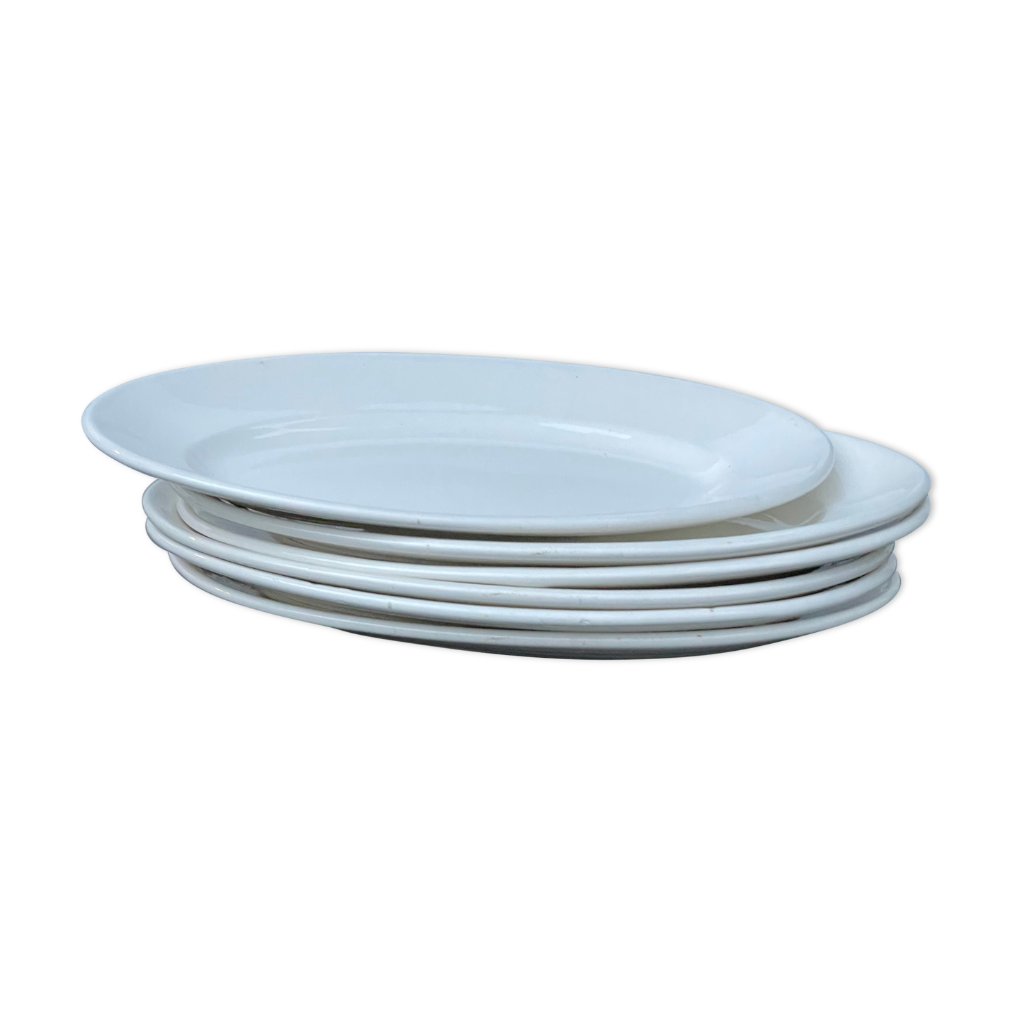 6 white dessert plates sarreguemines diguoin