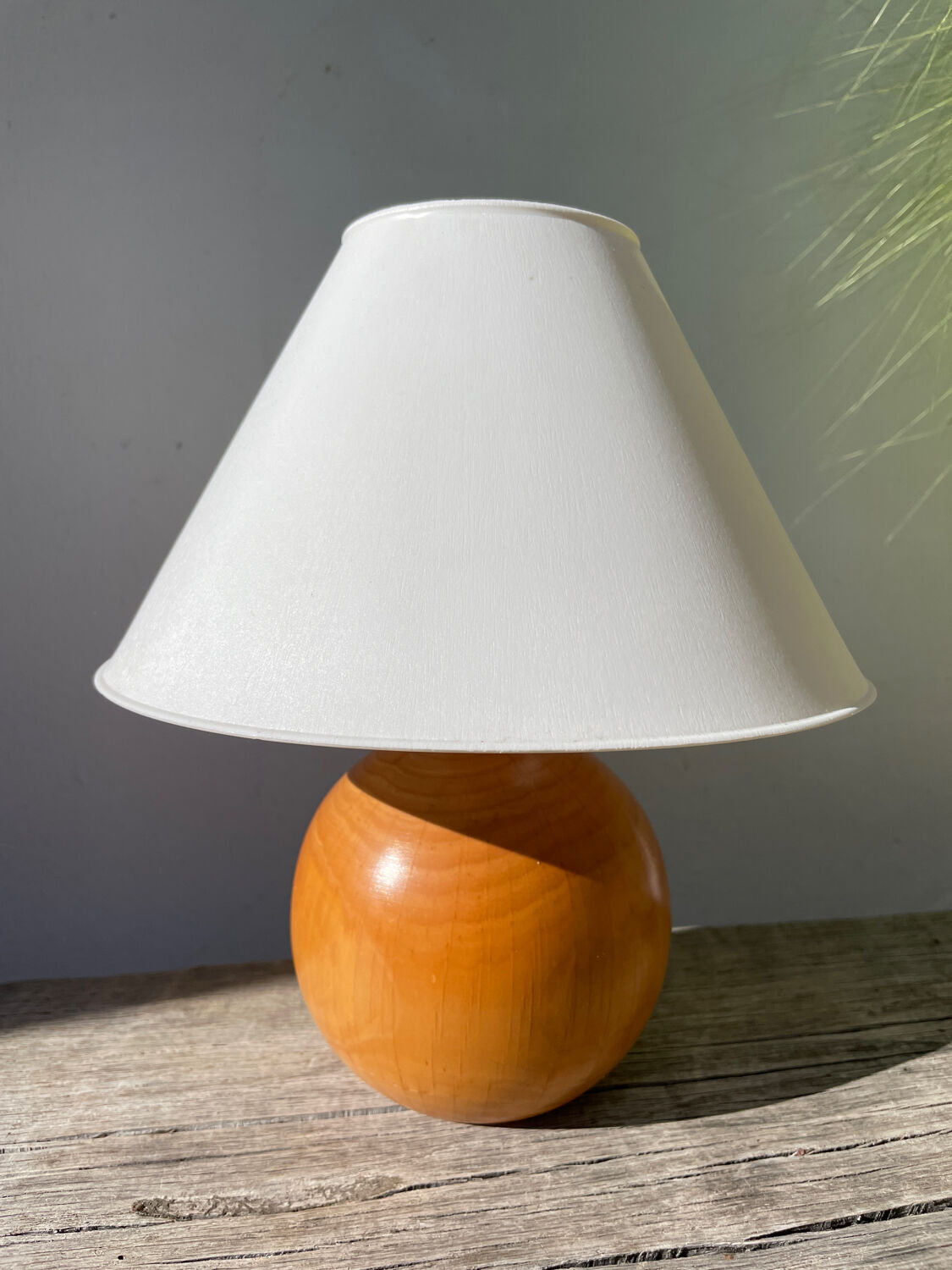 Turned wooden ball lamp 1990
